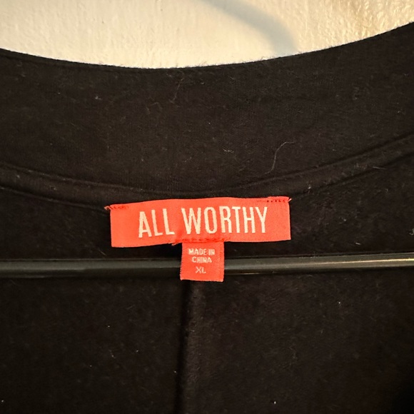 All Worthy Hunter McGrady Button Front Knee Length Cardigan - Black Size XL - Picture 2 of 4